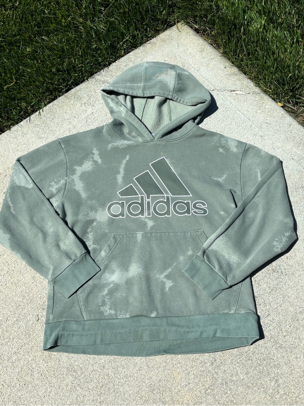 adidas Sage Green Tie-Dye Logo Hoodie